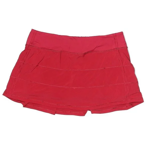 SOLD Lululemon Pace Rival Skirt  4-way Stretch red lipstick  sz 8 - Picture 5 of 8